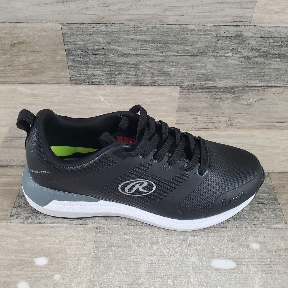 Rawlings League Turf Mens Shoes Sz 7.5 D Black White Lace-Up Baseball Cleats
